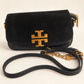 Black Crossbody Bag with Gold-Tone Hardware